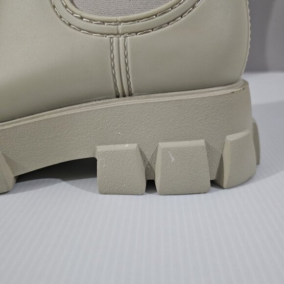 Jeffrey Campbell Play Pleu Rain Boot Womens 9 Cream Platform Chelsea Lug Sole - Picture 3 of 16